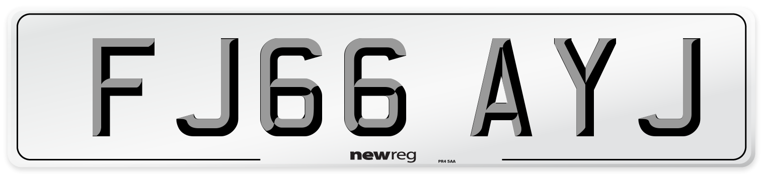 FJ66 AYJ Number Plate from New Reg
